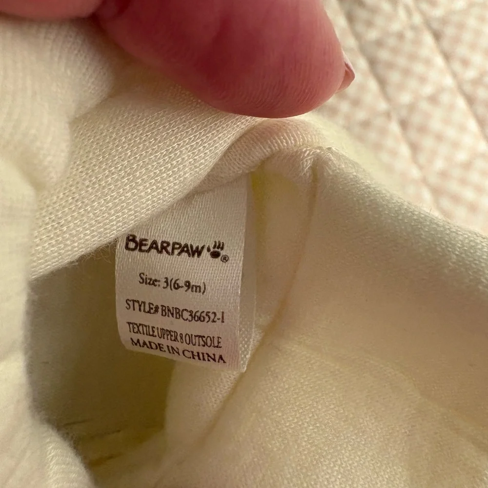 BearPaw Quilted Ivory Baby Booties - Picture 3 of 3